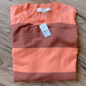 LOFT pink and brown light sweater